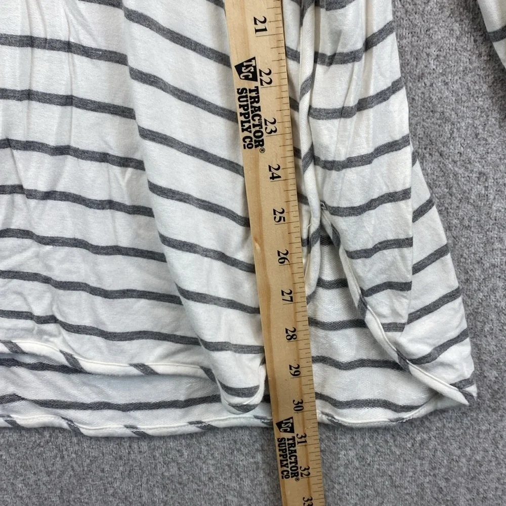 Market & Spruce super soft tee long sleeve 2X gray/white nautical stripe preppy - Picture 5 of 8